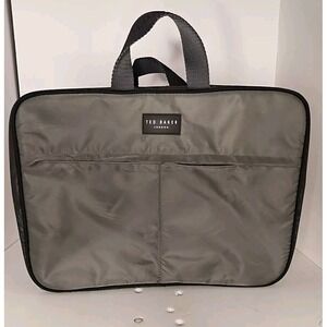Ted Baker London Charcoal Gray‎ Toiletry Travel Bag Towel Wash Cloth Nylon 13x10